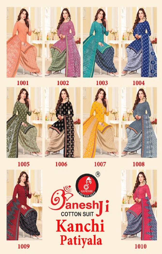 Kanchi Patiyala Vol 1 By Ganeshji Printed Indo Cotton Dress Material Wholesale Shop In Surat